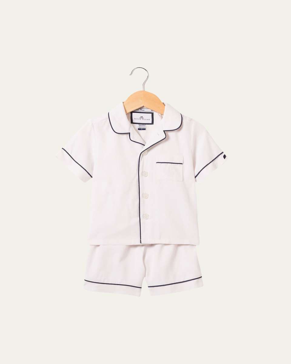Kid's Classic Pajama Set w/ Contrast Piping, Size 6M-14